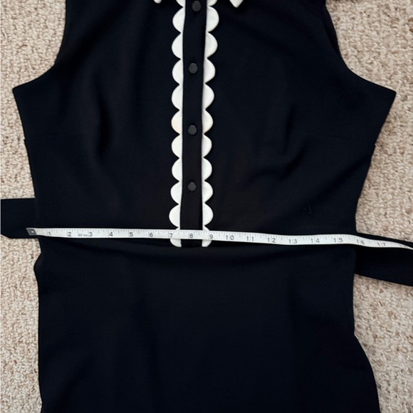 Karl Lagerfeld Paris Black&White Scalloped Collar Dress S 8 Chic Office Cocktail - Picture 11 of 12